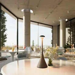 Sigor Nudrop LED-bordlampe, batteri, IP54, grafitgrå