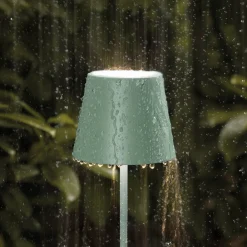 Nuindie LED genopladelig bordlampe, USB-C, salviegrøn, IP54, dæmpbar^Sigor