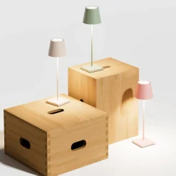 Nuindie LED genopladelig bordlampe, USB-C, salviegrøn, IP54, dæmpbar^Sigor