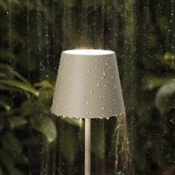 Sigor Dekorationsbelysning|Bordlamper>Nuindie LED genopladelig bordlampe, USB-C, beige, IP54, dæmpbar