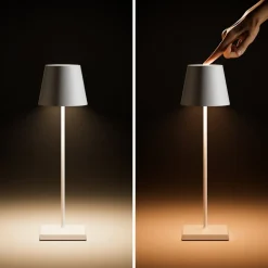 Nuindie LED genopladelig bordlampe, USB-C, hvid, IP54, dæmpbar^Sigor Online