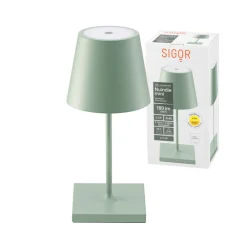 Nuindie mini LED genopladelig bordlampe, USB-C, salviegrøn, dæmpbar^Sigor Discount