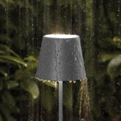 Nuindie mini LED genopladelig bordlampe, USB, grafit, IP54, dæmpbar^Sigor Outlet