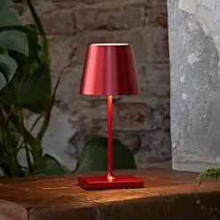 Sigor Nuindie mini LED genopladelig bordlampe, Easy Connect, rød, dæmpbar