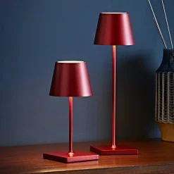 Sigor Nuindie mini LED genopladelig bordlampe, Easy Connect, rød, dæmpbar