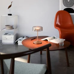 Numotion LED genopladelig bordlampe, bronze, glas, IP54, dæmpbar^Sigor Outlet