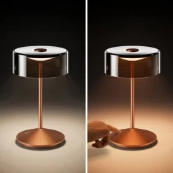 Numotion LED genopladelig bordlampe, bronze, glas, IP54, dæmpbar^Sigor Outlet