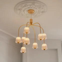 Nuura LED-lysekrone Asteea 9, Ø 66 cm, messingfarvet/klar^Nuura Aps Sale