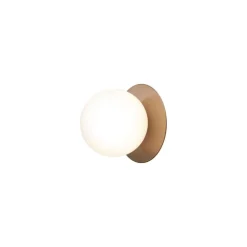 Nuura Aps Nuura væglampe Liila 1, IP44, Ø 16,5 cm, bronze/opal