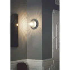 Nuura væglampe Liila 1, IP44, Ø 16,5 cm, sølv/klar^Nuura Aps Discount