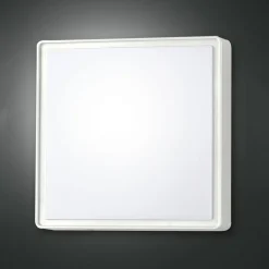 Oban væglampe, 30 cm x 30 cm, sensor, 2 x E27, hvid, IP65^Fabas Luce