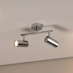 Oktano loftspot, kromfarvet Længde 30 cm 2 lyskilder metal^Lucea