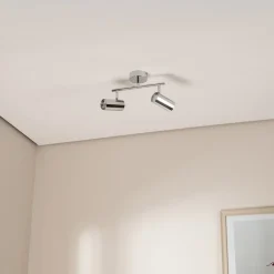 Oktano loftspot, kromfarvet Længde 30 cm 2 lyskilder metal^Lucea