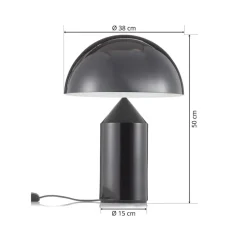 Atollo bordlampe, dæmpbar, Ø38cm, sort^Oluce Hot