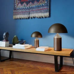 Atollo bordlampe, dæmpbar, Ø38cm, bronze^Oluce Online