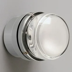 Oluce Fresnel - Væglampe med glaslinse IP44, grå