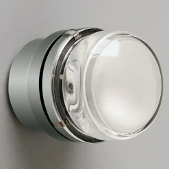 Oluce Væg- Og Spejllamper>Fresnel - Væglampe med glaslinse IP44 krom