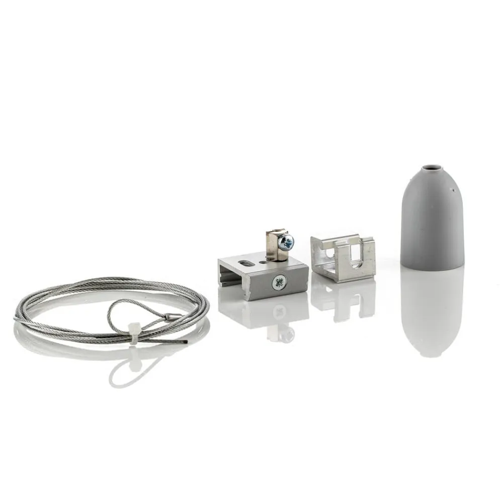 Ophængningssæt til Noa 3-faset skinne, 150 cm grå^GLOBAL Outlet