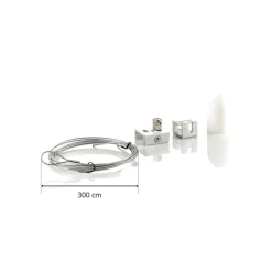 GLOBAL Ophængningssæt til Noa 3-faset skinne, 300 cm hvid