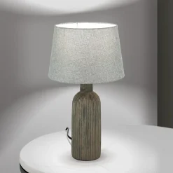 ORION Bordlamper>Orchid bordlampe, brun/grå, højde 53,5 cm, keramik/lin