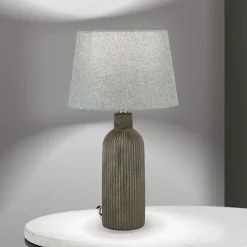 ORION Bordlamper>Orchid bordlampe, brun/grå, højde 53,5 cm, keramik/lin