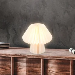 Origami bordlampe af hvidt papir, 27x26cm^Briloner New