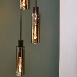 Lucide Orlando pendel, røggrå, tre lamper