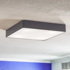 Oro loftslampe af stål og glas, grå, 45 cm^Argon