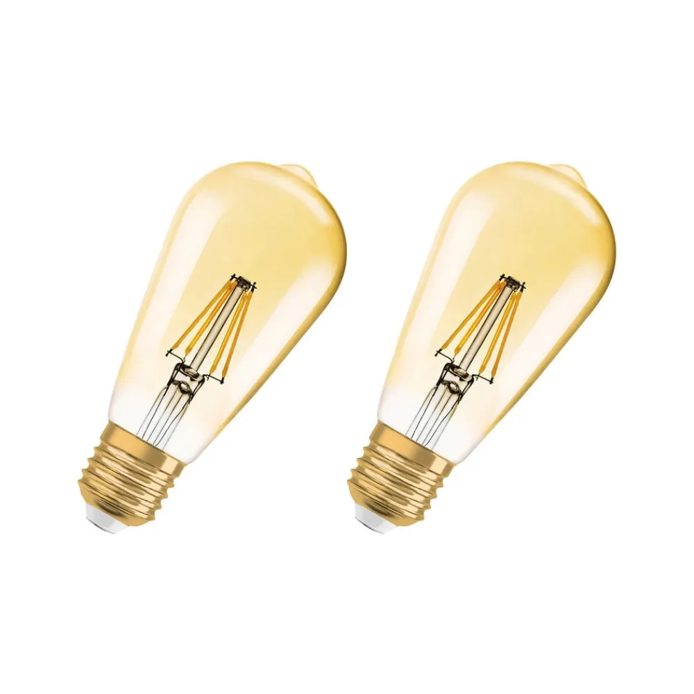 1906 E27 6,5W LED ST64 824 guld dæmpbar 2 stk^OSRAM Clearance