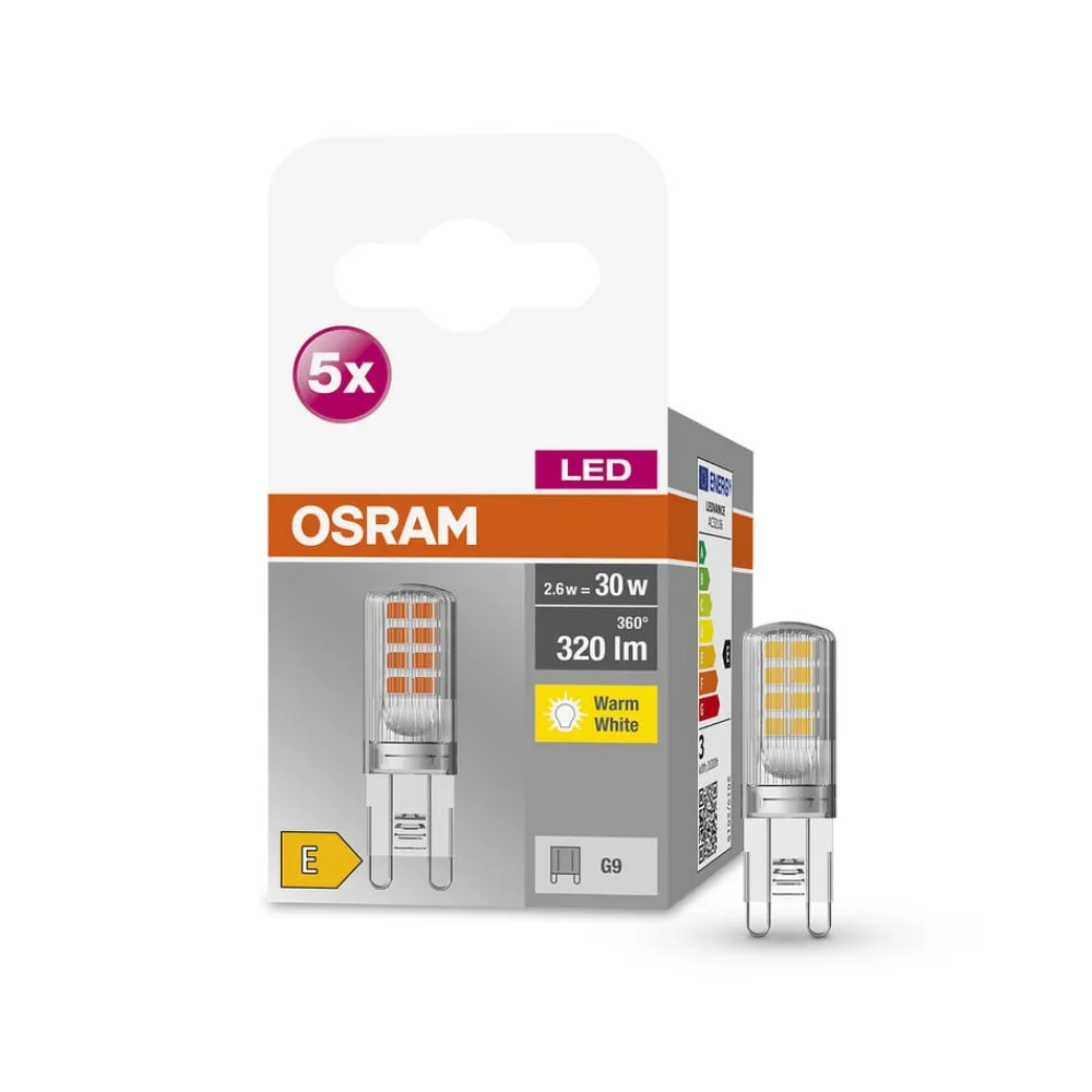 OSRAM Led Pærer>Base PIN LED-stiftsokkelpære G9 2,6 W 320 lm 5 stk