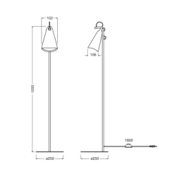 gulvlampe Decor Bell, sort, stål, E27, H 120 cm^OSRAM Outlet