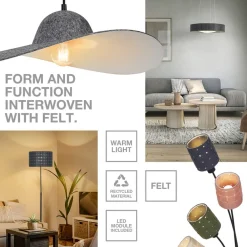 OSRAM gulvlampe Decor Felt Weaving Cans, grå, 1 lyskilde, E27