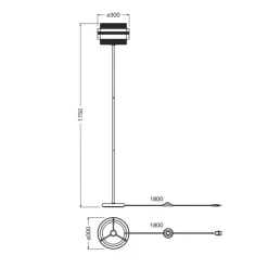 OSRAM gulvlampe Decor Hornet, sort/guld, E27, højde 175 cm