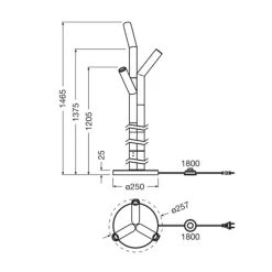 gulvlampe Decor Straw, 3 lyskilder, farvet, stål, E27^OSRAM Clearance