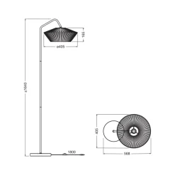 OSRAM gulvlampe Decor Stripes, beige, tekstil, E14