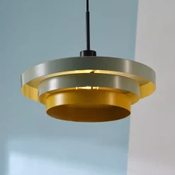 hængelampe Decor Layers, grøn/gul, stål, E27^OSRAM Outlet