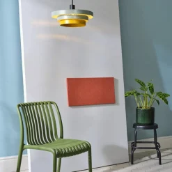 hængelampe Decor Layers, grøn/gul, stål, E27^OSRAM Outlet