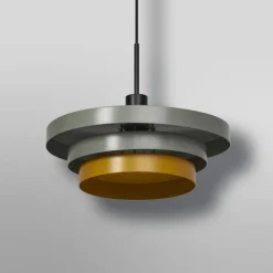 hængelampe Decor Layers, grøn/gul, stål, E27^OSRAM Outlet