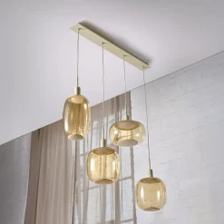 OSRAM Pendellamper>hængelampe Decor Needle Linear beige, stål, 4 lyskilder E27