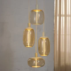 OSRAM hængelampe Decor Needle Plate beige, stål, 4 lyskilder, E27