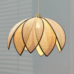 OSRAM hængelampe Decor Rattan Lotus, Ø 67 cm, beige, E27