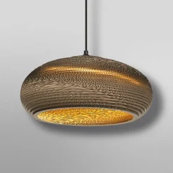 OSRAM hængelampe DROP, brun, Ø 40 cm, bølgepap, E27