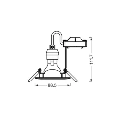 OSRAM Indbygningsspots|Spotlights>indbygningsspot, Ø 9 cm, hvid, metal, GU10-LED, 2.700 K