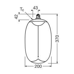 OSRAM Led Pærer>LED Big Elipse Oval E27 12W 818 Filament smoke dæmpbar