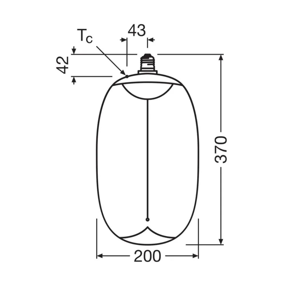 OSRAM Led Pærer>LED Big Elipse Oval E27 12W 818 Filament smoke dæmpbar