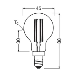 OSRAM Filament Pære>LED Filament E14 2,2W 2700K 470lm 2-pak