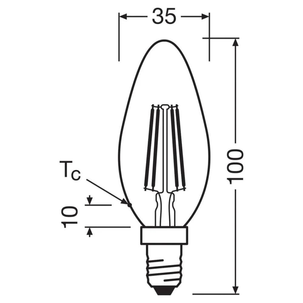 OSRAM Led Pærer>LED stearinlys mat E14 2,2W 827 energiklasse A 3-pak