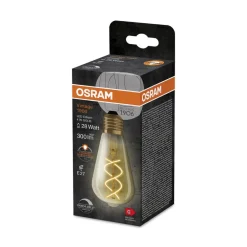 OSRAM Dæmpbar Led-Pære|Filament Pære>LED Vintage 1906 Edison, guld, E27, 4 W, 2.000 K, dim.