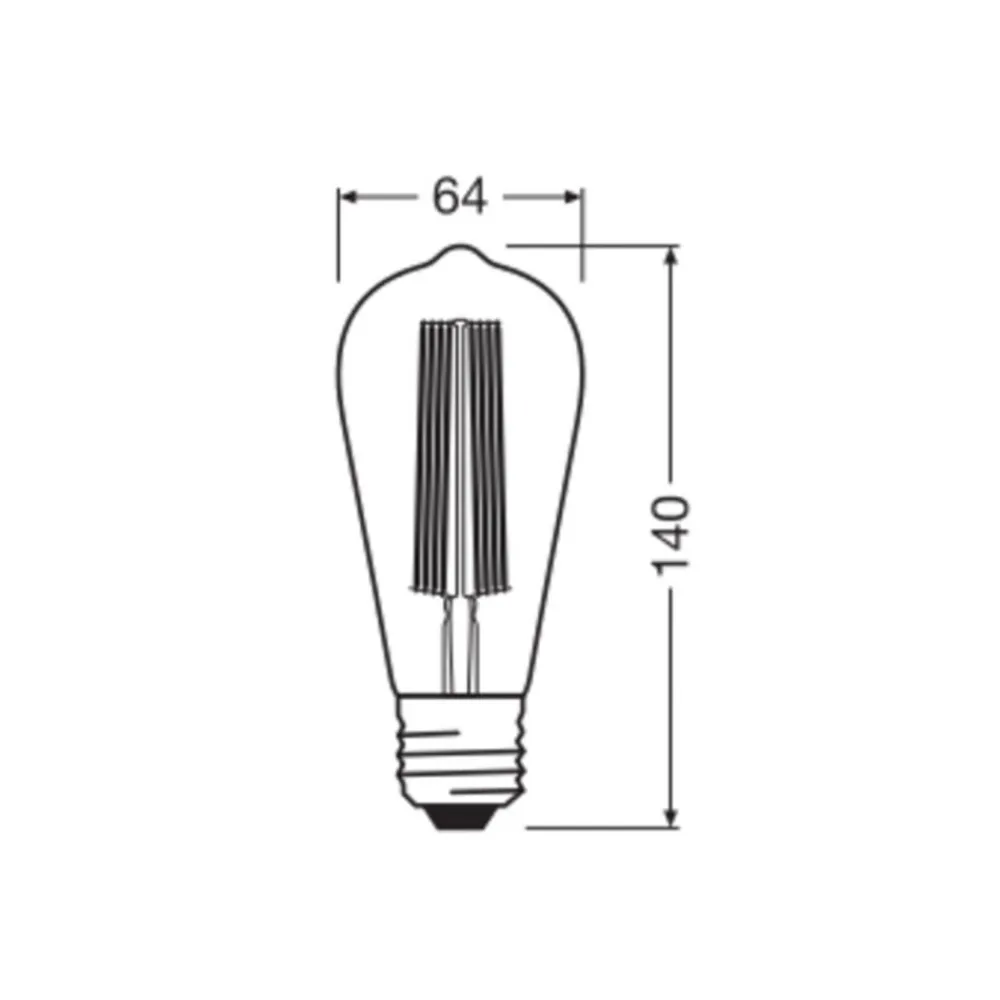 OSRAM Filament Pære>LED Vintage 1906 Edison, guld, E27, 5,8 W, 822, dim.