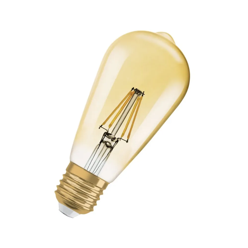 OSRAM LED Vintage 1906 Edison, guld, E27, 6,5 W, 824, dim.